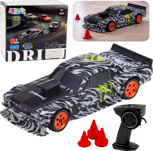 Sportowy samochód RC do driftu, czarny, 1:43