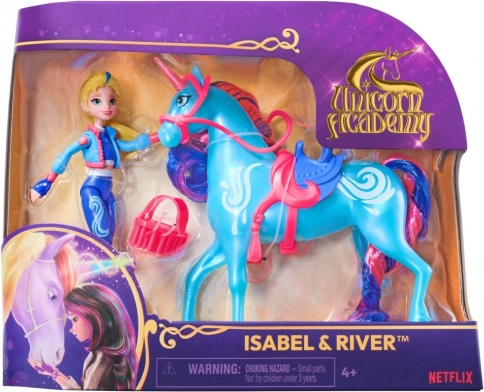 Figurka Unicorn Academy Lalka Isabel i Jednorożec River