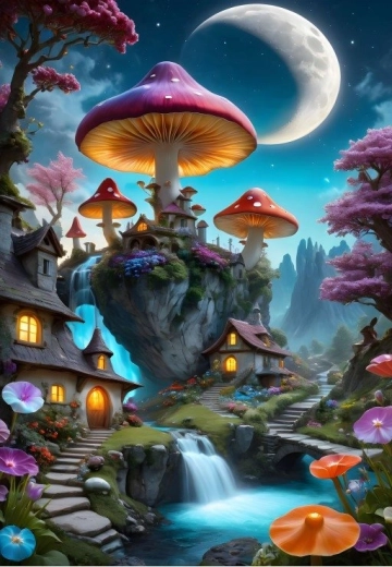 Puzzle Grzybowe miasto 1000 kawałków