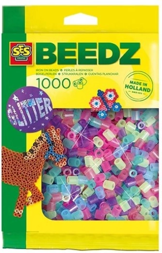SES Creative koraliki do prasowania z brokatem 1000 szt.