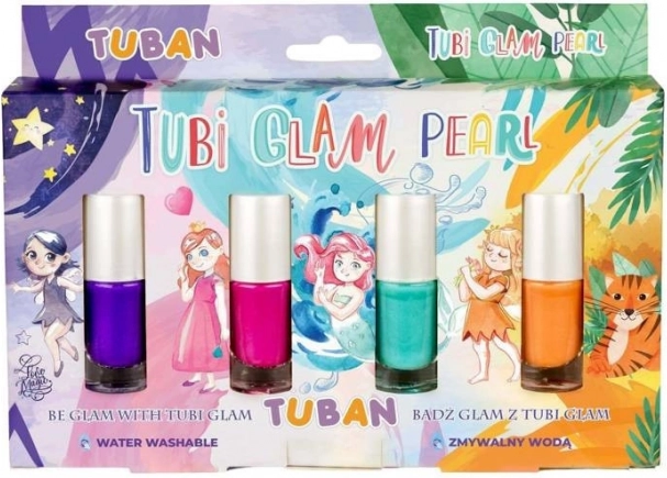 Lakier do paznokci Tubi Glam zestaw 4 szt. - perłowy