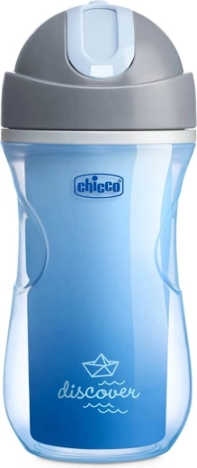 Chicco kubek termiczny Sport ze słomką niebieski 266 ml