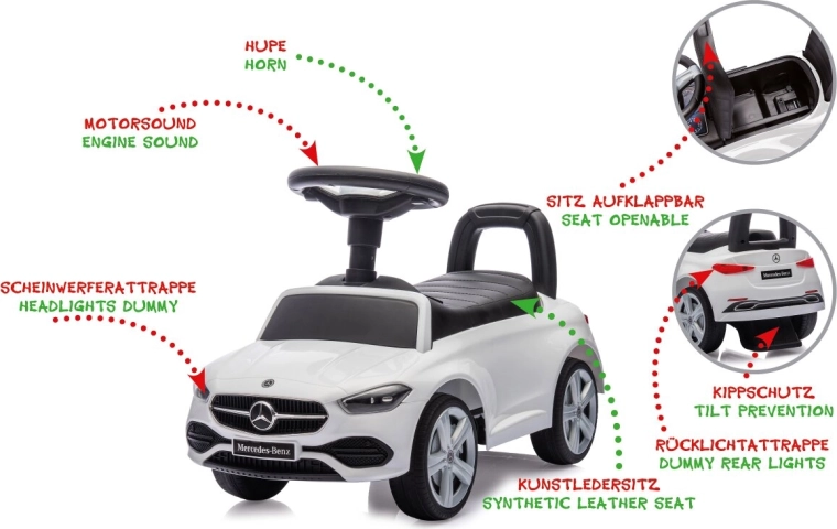 Jeździk dziecięcy Mercedes-Benz C-Class 2w1 biały