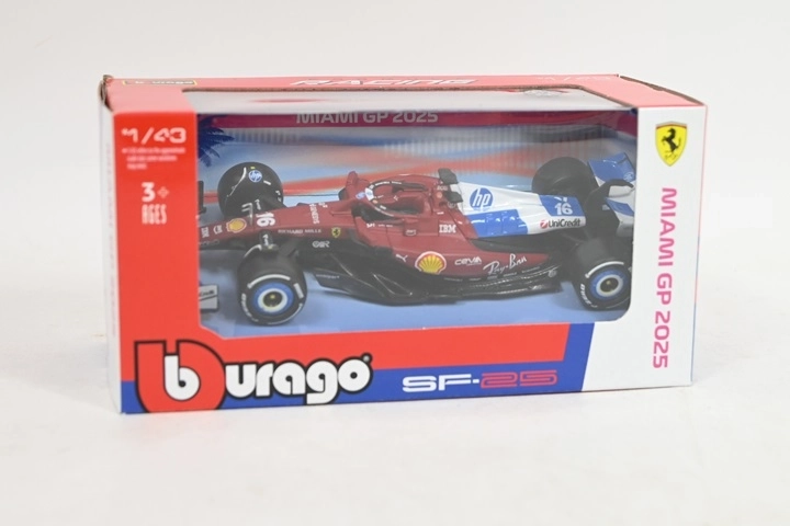 Model Bburago Ferrari SF-25 nr 16 Charles Leclerc Miami 1:43