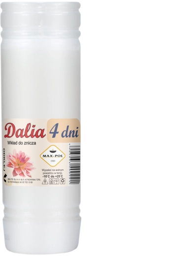 Zestaw 10 parafinowych wkładów DALIA 18 cm, 96 godzin