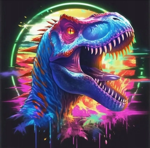 Norimpex malowanie diamentowe neonowy T-Rex 30 × 40 cm - 1 szt.