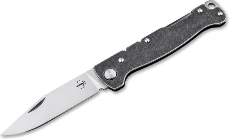 Böker Plus Atlas Clip Point nóż składany, D2, stonewash, klips