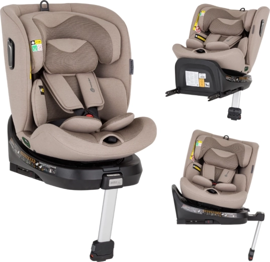 Petite&Mars obrotowy fotelik samochodowy Twistguard Pro i-Size tan brown air 40–150 cm (0–36 kg)