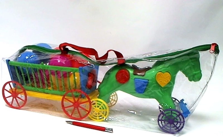 Edukacyjny konik z wozem