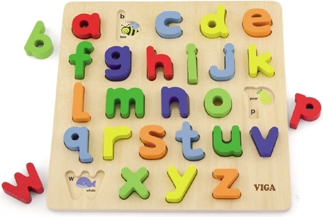 Viga drewniany sorter wkładany z alfabetem