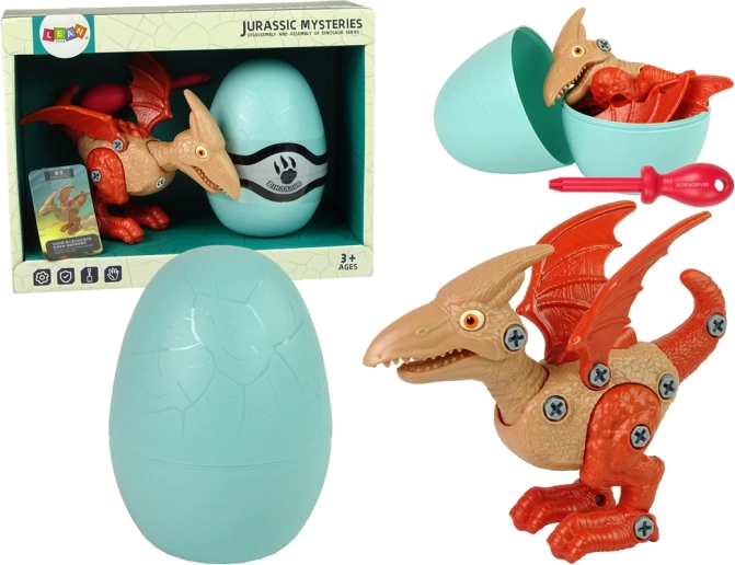 Dinozaur Pterodaktyl Zestaw jajko DIY Śrubokręt czerwony