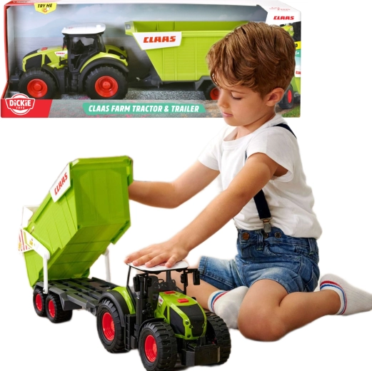 Interaktywny traktor Claas z przyczepą Dickie ze światłem i dźwiękiem