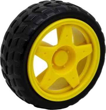 plastowe koło z oponą do robota Arduino 65 mm