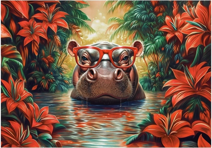Puzzle Hipopotami odpoczywają 500 elementów CASTORLAND