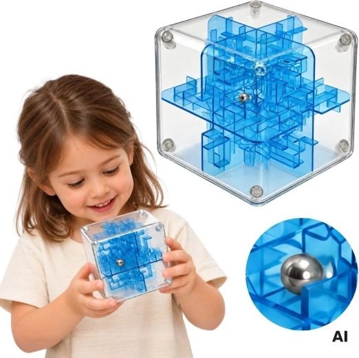 Woopie niebieski labirynt logiczny 3D z kulką