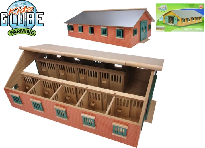 Kids Globe drewniana stajnia dla koni 1:32