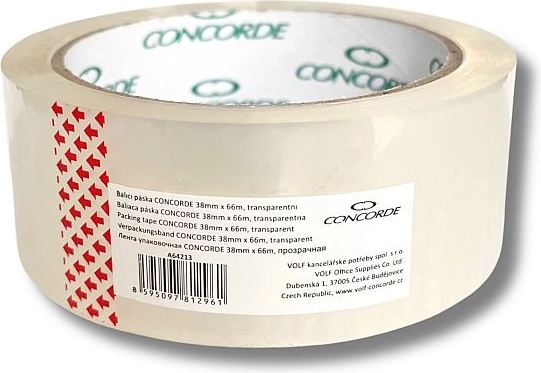 Taśma pakowa transparentna 38 mm × 66 m CONCORDE