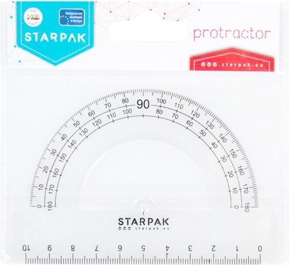 Kątomierz Starpak z linijką 10 cm