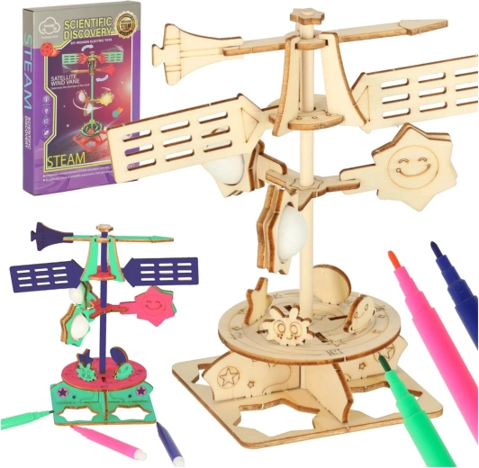 Naukowy zestaw przyrodniczy 3D drewniany wiatrowskaz – model DIY dla dzieci