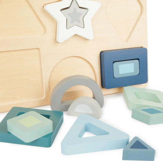 Drewniane puzzle wkładane – kształty Bieco