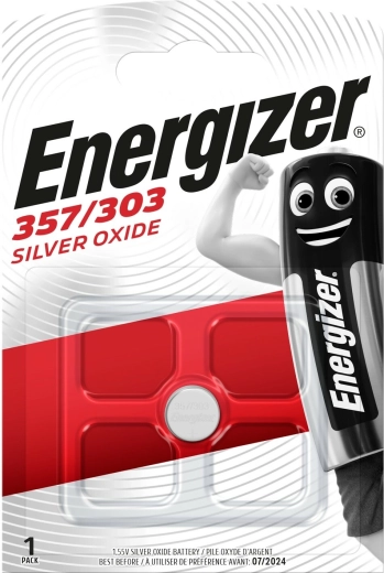 Bateria do zegarków ENERGIZER 357/303, srebrowa, 1,55 V, 138 mAh