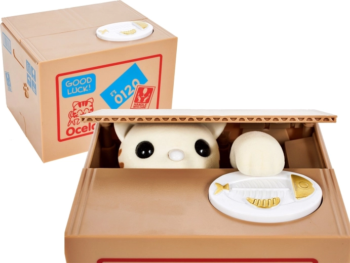 Interaktywna skarbonka z kotkiem kradnącym monety