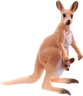 Plastowa figurka kangura z młodym 9 cm