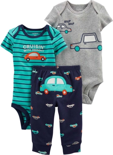 Carter’s 3‑częściowy zestaw dla chłopca Green Monster (2x body z krótkim rękawem i spodnie)
