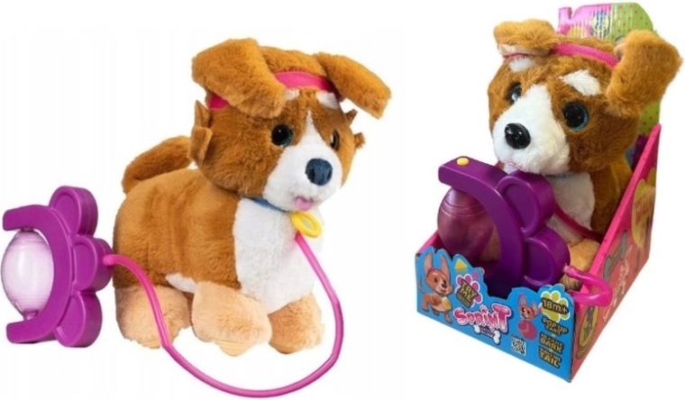 Sprint interaktywny pluszowy piesek corgi na smyczy