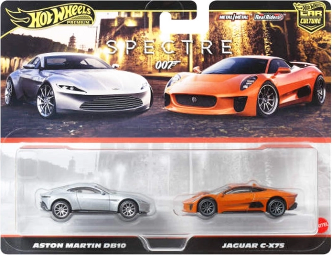 Hot Wheels Premium zestaw modeli Jaguar C‑X75 i Aston Martin DB10 (James Bond)