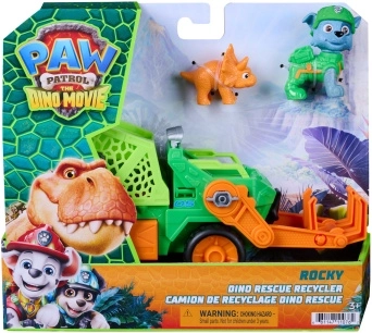 Psi Patrol Dino Movie recyklingowy pojazd Rocky'ego z figurkami