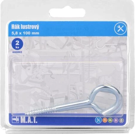 Hak żyrandolowy 100 × 5,8 mm – błyszczący, 2 szt.