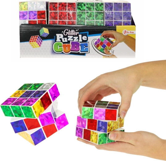 Metaliczna brokatowa kostka magiczna 3×3×3 - 1 sztuka