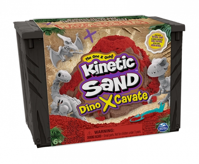 Kinetic Sand Dino X-Cavate – zestaw wykopaliskowy ze szkieletem dinozaura i akcesoriami