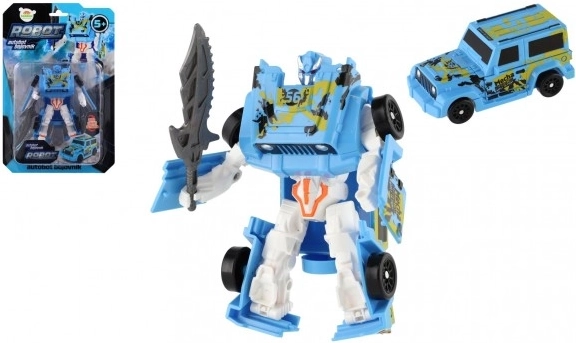 Transformujący się samochód w robota 14 cm – niebieski