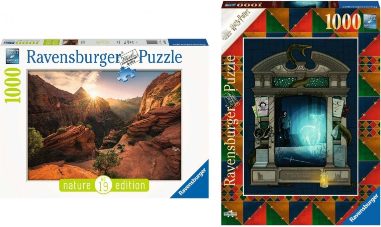 Ravensburger puzzle 2×1000 elementów z technologią SoftClick