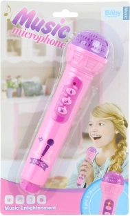 Różowy mikrofon na baterie