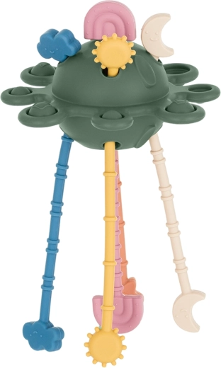 Petite&Mars silikonowa zabawka sensoryczna Crazy planet misty green 10m+