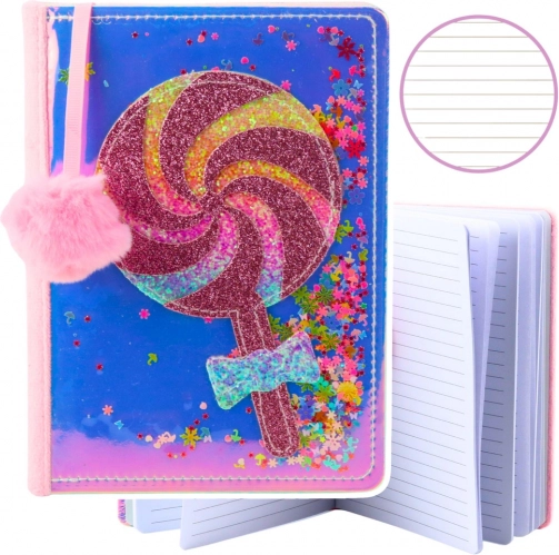 Notes z holograficzną okładką i motywem lizaka