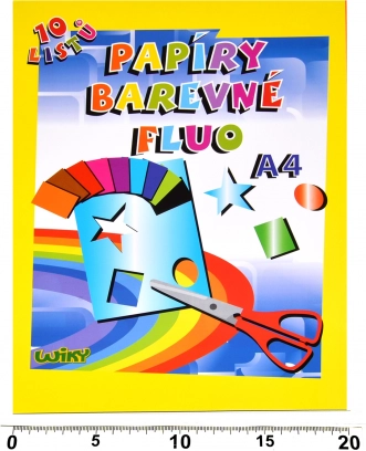 Kolorowe fluorescencyjne papiery A4, 10 arkuszy