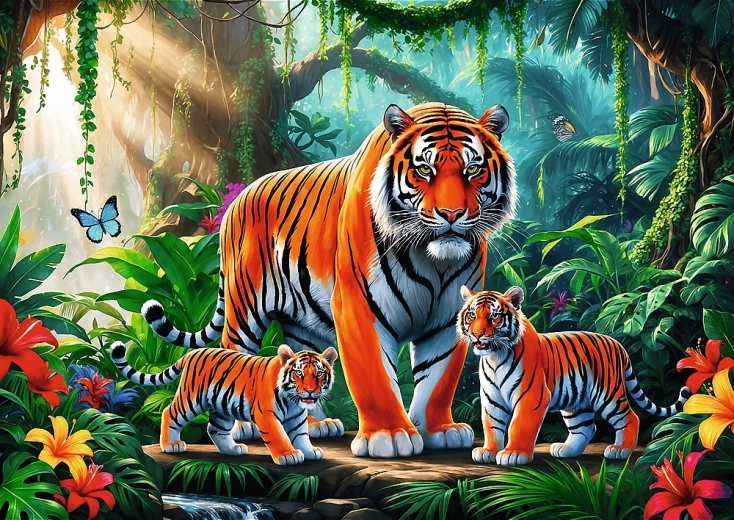 Puzzle Tygrysie Zwyczaje 200 Elementów