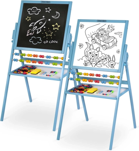 Podwójna powierzchnia do rysowania: kredowa i magnetyczna biała strona