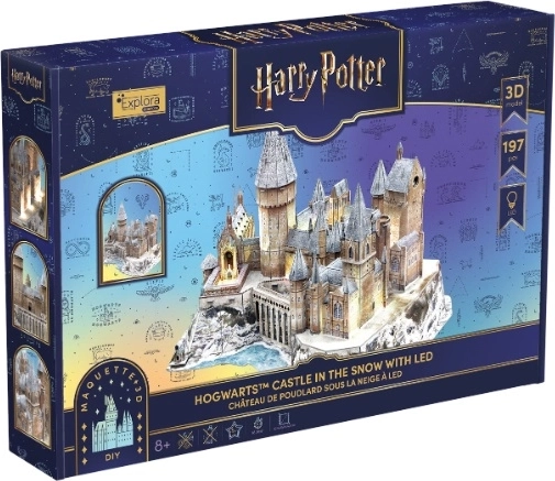 CubicFun Harry Potter zamek Hogwart 3D puzzle z podświetleniem LED (edycja zimowa)