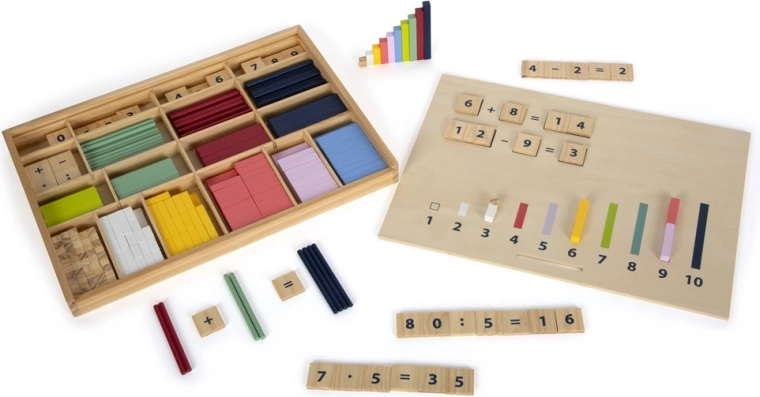 Drewniany zestaw matematyczny w pudełku SMALL FOOT Educate