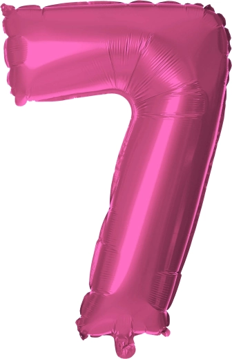 Balon foliowy cyfra 7 30 cm różowy TORO
