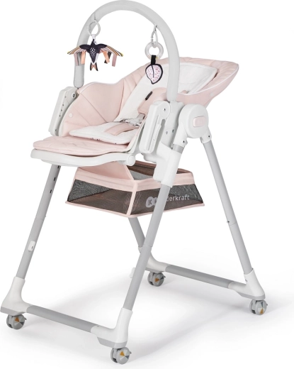 Kinderkraft Select krzesełko do karmienia i leżaczek 2w1 Lastree pink