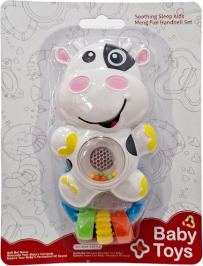 Grzechotka dla niemowląt krówka ze światłem