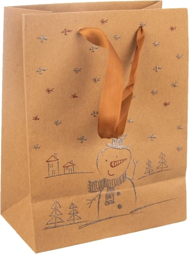 Papierowa torba prezentowa z bałwankiem 18 × 10 × 23 cm