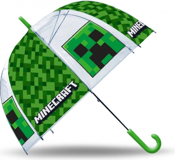 Przezroczysta ręczna parasolka MINECRAFT zielona