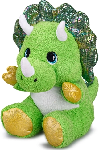 Pluszowy triceratops siedzący zielony 16,5 cm
